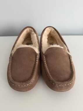 UGG Ansley Water-Resistant Suede Wool Lined Moccasin Slippers